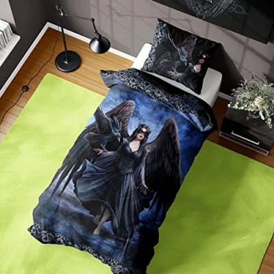 Image of Anne Stokes Raven Duvet Cover Gothic Design Reversible Bedding Set Single