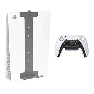 Image of HIDEit Mounts Pro Bundle Wall for PS5 and Controller Mount PlayStation 5 Bracket Kit Rubber Dipped Holder British Registered Design