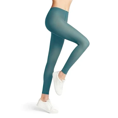 Image of FALKE Women&#039;s Pure Matt 50 DEN W LE Semi Opaque Plain 1 Pair Leggings, Blue (Peacock 6385) new eco friendly, S