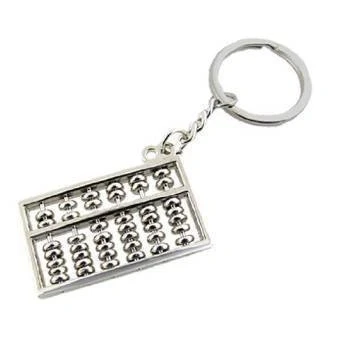 Image of Fat catz copy Silver tone metal spinning beads abacus enamel keyring gift idea