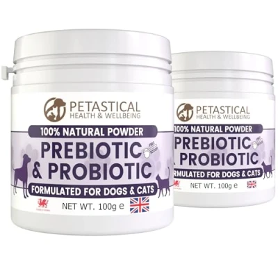 Image of Probiotics for Dogs, Cats, Prebiotic with Chicory Inulin, Canine Feline Probiotic Powder Digestive Health Pet Supplement (200g)