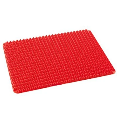 Image of Liroyal Pyramid Pan Fat Reducing Non Stick Silicone Mould Cooking 40.5*29cm Mat Oven Baking Tray