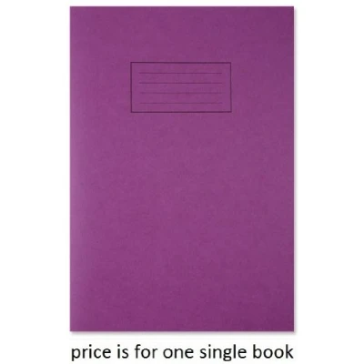 Image of school exercise book ruled and margin A4 purple cover x 1 single notebook