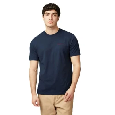 Image of Ben Sherman Big Size Signature Short Sleeve T Shirt for Men in Navy, 4XL
