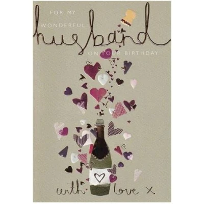 Image of Husband Birthday Card (ICG 7511) Harbour Embossed and Foil Finish