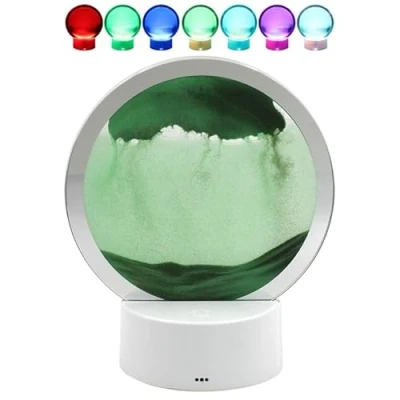 Image of Lesser &amp; Pavey Quicksand Lamp Green Moving Sand 3D Display Motion Colour Changing Night Light