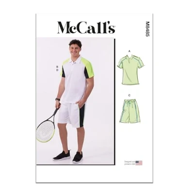 Image of MCCALLS Sewing Pattern M8485AA Men&#039;s Knit Tops and Shorts AA (34 36 38 40 42)
