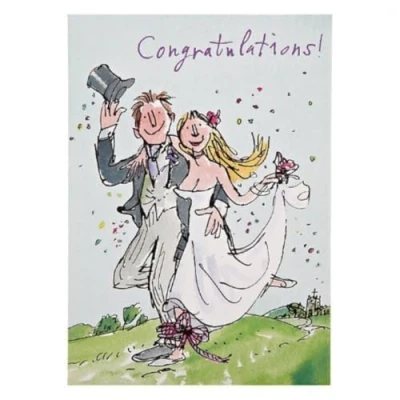 Image of Woodmansterne Quentin Blake Wedding Day Card Tying The Knot