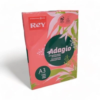Image of Rey Adagio A3 120gsm (250 Sheets) RED Paper for Laser, Copiers and Inkjet Printers 1 Ream