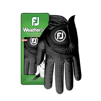 Image of FootJoy WeatherSof Men&#039;s Golf Glove, Black/Black