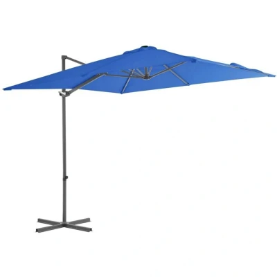 Image of vidaXL Cantilever Garden Parasol with Steel Pole Azure Blue 250x250 cm