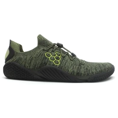 Image of VIVOBAREFOOT Mens M Flex Textile Synthetic Forest Green Acid Lime Trainers 13 UK