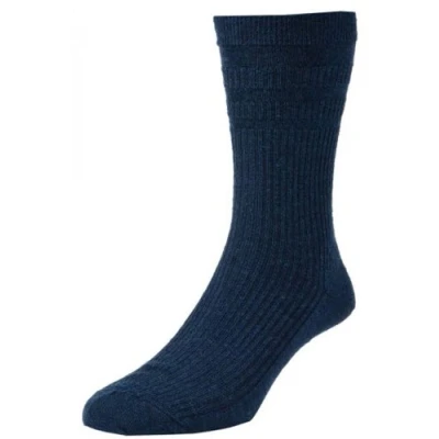 Image of 1PK Hj Hall Hj90 Wool Rich Softop Loose Top Non Elastic Socks 6 11 Dark Navy
