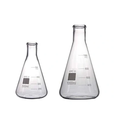 Image of Rocwing Borosilicate 3.3 Glass Graduated Conical Erlenmeyer Flask for Laboratory (500ml+1000ml)