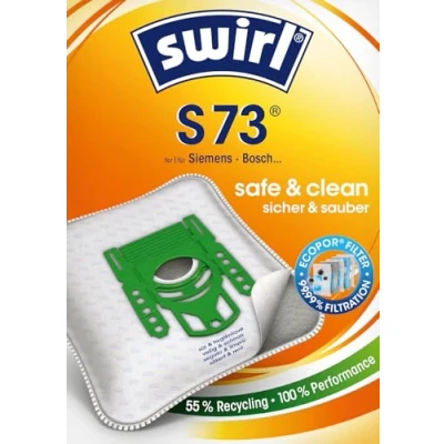Image of Swirl S 73 Vacuum Cleaner Bags, For Bosch and Siemens Cleaners, Pack of 10 Bags + 2 Anti Allergen Filters