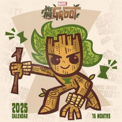 Image of Pyramid International Groot 2025 Calendar Marvel’s Guardian of the Galaxy, Adorable Art, 16 Month Planner, Gift for Marvel Fans