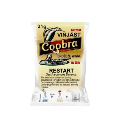 Image of Active wine Yeast COOBRA ReStart 21g Powder Dry Re fermentation