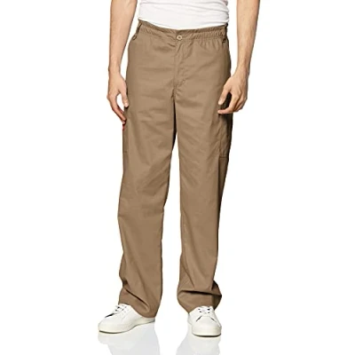 Image of Dickies EDS Signature Women Scrubs Pant Natural Rise Tapered Leg Pull on 86106, Dark Khaki, Large