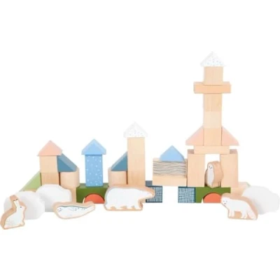 Image of small foot Wooden Building Arctic, Made of FSC 100% Certified Wood, 50 Blocks, for Ages 12+ Months, 12443