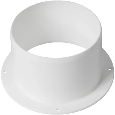 Image of 4&quot; Inch Duct Connector Flange Plastic Straight Pipe for Heating Cooling Ventilation System Ducting Coupling Wall Plate Assembly Joint Set (100 mm)