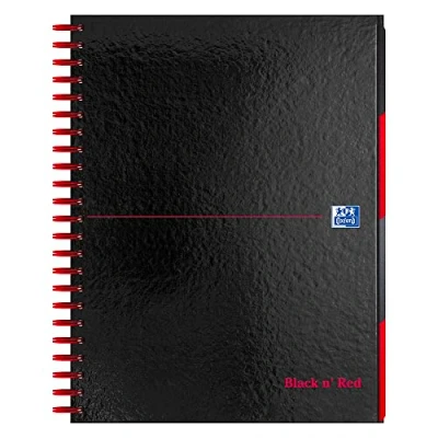 Image of Oxford Black n&#039; Red, A4 Project book, Notebook lined with Dividers, 1