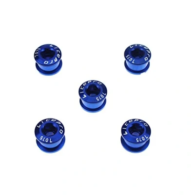 Image of CYSKY Single Chainring Bolts 5 Pack M8 Short Chain Ring Fit for Road Bike, Mountain BMX, MTB, Fixie (Blue)