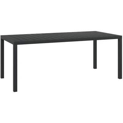 Image of vidaXL Garden Table Black 185x90x74 cm Aluminium and WPC