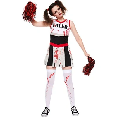 Image of (PKT) (9902694) Adult Ladies Zombie Cheerleader Costume (Medium)