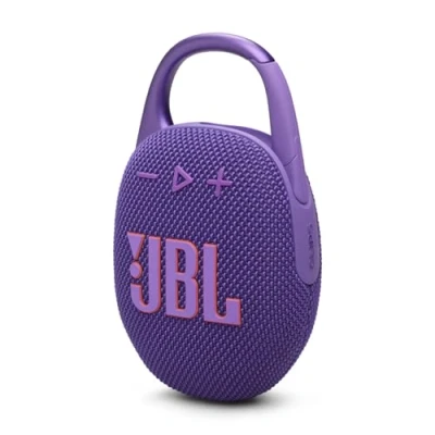 Image of JBL Clip 5 Ultra Portable Bluetooth Speaker with Integrated Carabiner, Big Pro Sound, PlaytimeBoost, Waterproof Design and 12 Hour Playtime, Purple