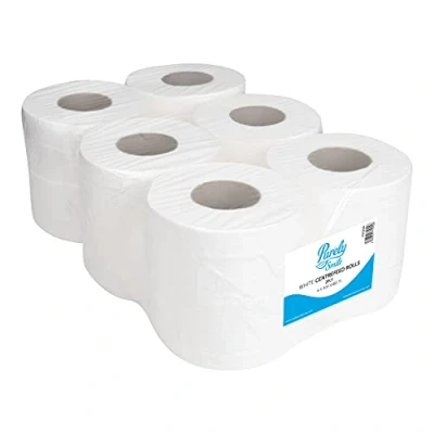 Image of Blake &amp; White PS1215 Purely Smile Centrefeed Rolls 2ply 400 Sheet Pack of 6