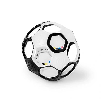 Image of Bright Starts Oball Grippin&#039; Goals Rattle Soccer Ball Black &amp; White, Easy Grasp Toy for Newborn and Up