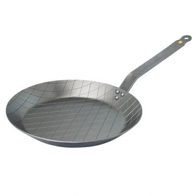 Image of De Buyer Mineral B Carbon Steel Steak Pan 11 Ideal for Searing &amp; Browning Meat Naturally Nonstick Made in France