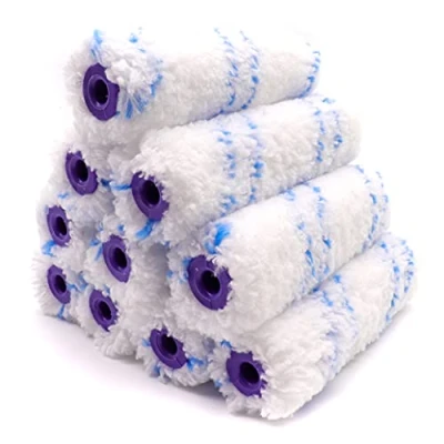 Image of COTTAM Microfibre Roller Sleeves (Medium Pile) x10 Mini/Small 4 Inch The Emulsion Sleeve Mini Rollers for Super Smooth Finish to Walls &amp; Ceilings