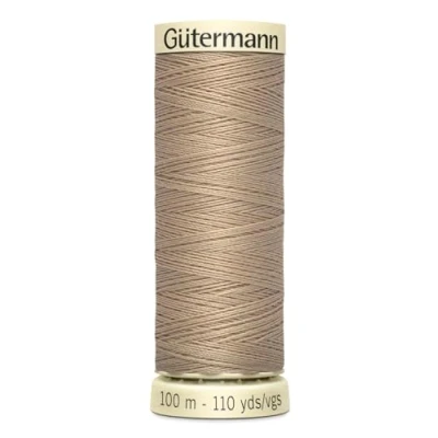 Image of Gutermann Sew All Polyester Thread, Toasted Almond 0215, 100 m, 5.5 x 1.8 cm