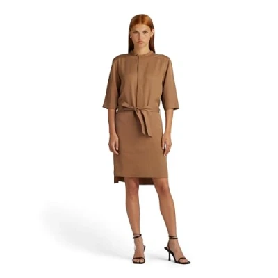 Image of G STAR RAW Women&#039;s Half Placket Shirt Dress , Brown (toasted coconut D24272 D521 G289), M