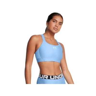 Image of Under Armour Women&#039;s HeatGear High Support Bra, Horizon Blue / White, S