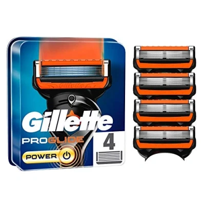 Image of Gillette ProGlide Power Razor Blades, 4 Replacement Blades for Men&#039;s Wet Razors with 5 Blade Blade, Pack of