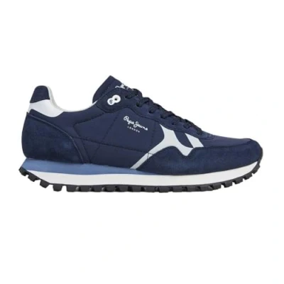 Image of Pepe Jeans Men&#039;s Brit On Prints M Sneaker, Blue (Navy), 9 UK