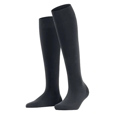 Image of FALKE Women&#039;s Fine Softness 50 DEN W KH Semi Opaque Long Plain 1 Pair Knee High Socks, Blue (Dark Navy 6370), 2.5 5
