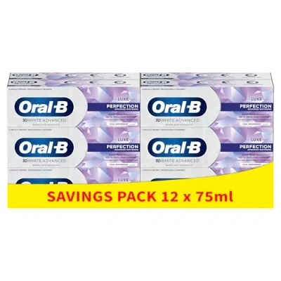 Image of Oral B 3D White Luxe Perfection toothpaste 12 x 75 ml, whitening