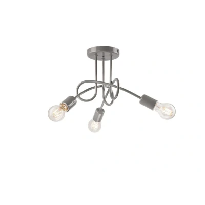 Image of Camilla Multi Arm Semi Flush Ceiling Light Gray, 3x E27