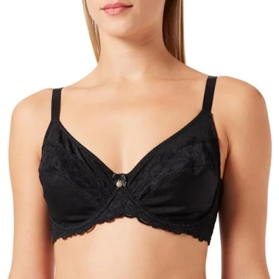 Image of Dagi Women&#039;s Underwire Fixed Strap Bra Minimiser, Black, 36B
