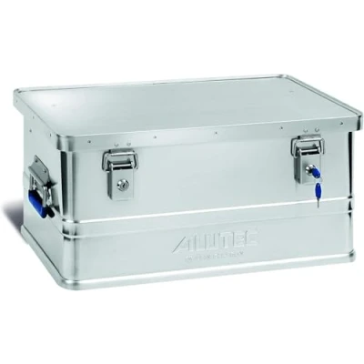 Image of ALUTEC MÜNCHEN 2011048 Classic Aluminium Box with Cylinder Lock 580 x 380 275 mm Silver
