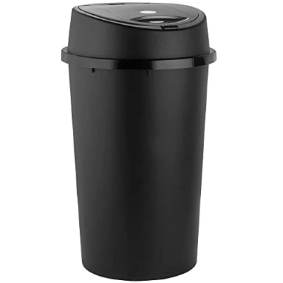 Image of KetoPlastics 45 Liter Litre 45L TOUCH Bin Colour for Home Garden Office School Kitchen Bathroom Top Portable Pedal Removable Lid (BLACK)