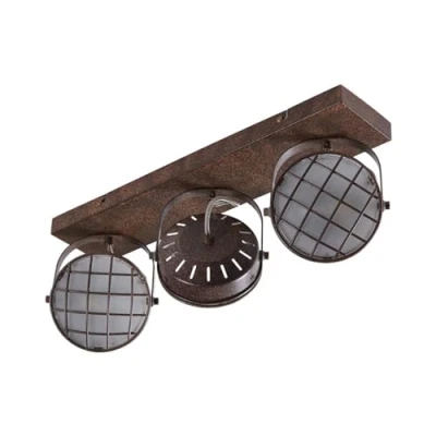 Image of Ceiling Light &#039;Tamin&#039; dimmable (Industrial Design) in Brown Made of Metal for e.g. Living Room &amp; Dining (3 Sources, G9) from Lindby floodlight, Spotlight