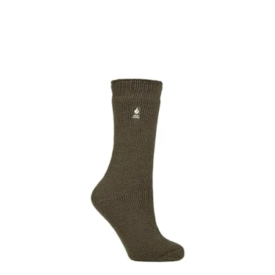Image of Women&#039;s 1 Pair SOCKSHOP Original Heat Holders 2.3 TOG Thermal Socks Olive 4 8