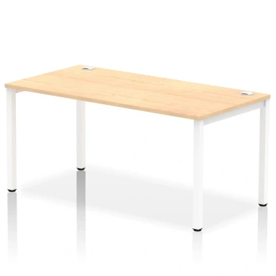 Image of Impulse Bench Single Row 1600 White Frame Office Desk Maple