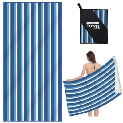 Image of Xndryan Microfibre Beach Towels for Adults, Sand Free Towel Lightweight Travel Camping Quick Dry Beach, Swimming, Sports, Gym, Yoga (160x90cm)