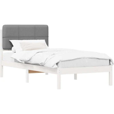Image of vidaXL Bed Frame with Upholstered Headboard Light Grey 80 x 200 cm