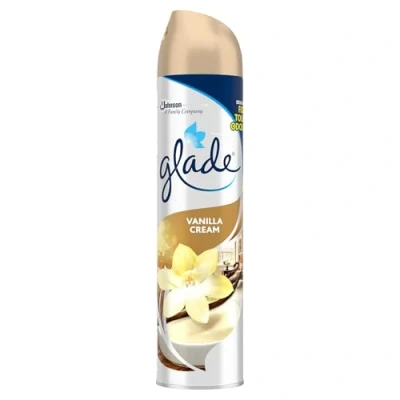 Image of Glade Air Freshener Spray, Aerosol Odour Eliminator &amp; Room Fragrance, 300 ml, Vanilla Cream, Pack of 1